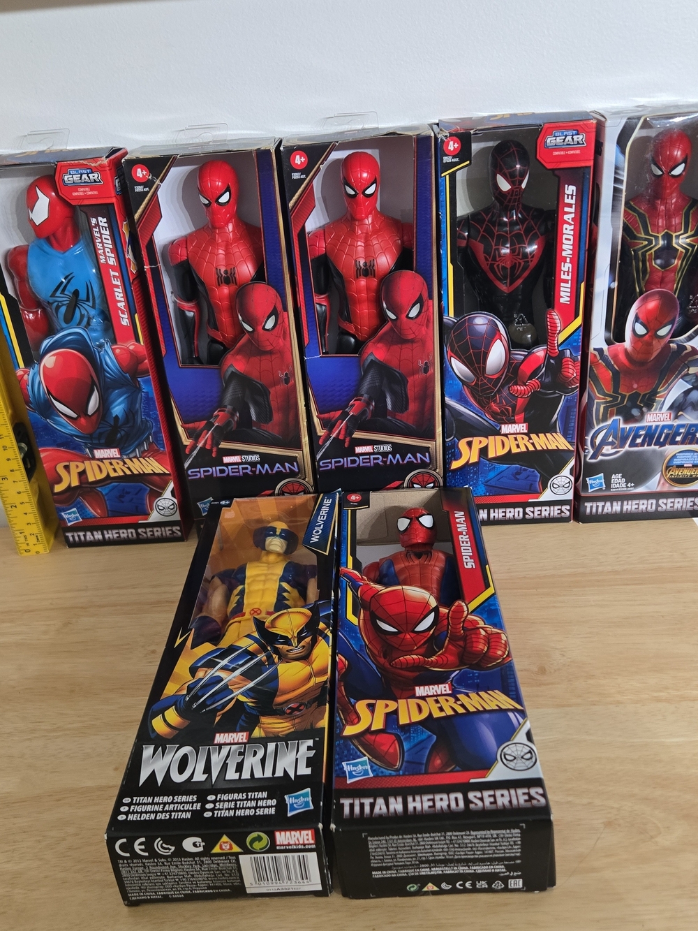 Marvel Spider-man Titan Hero Series Figures Lot of 7 Wolverine Miles Scarlet Mov